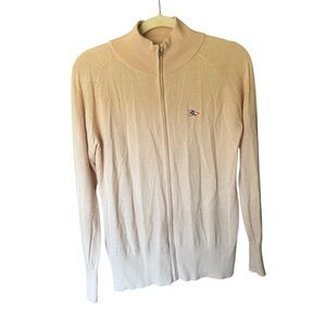 Peter Millar Pink Knit Zip-Up Sweater